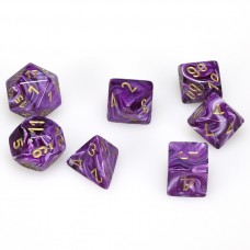 Dice 7-set Vortex Purple Gold
